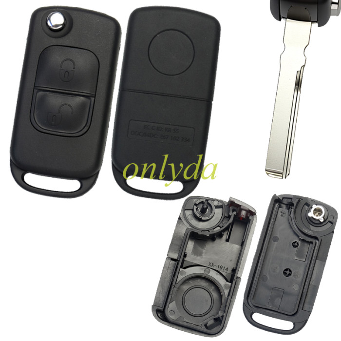 Super Stronger GTL   Benz Flip Remote key Shell without badge