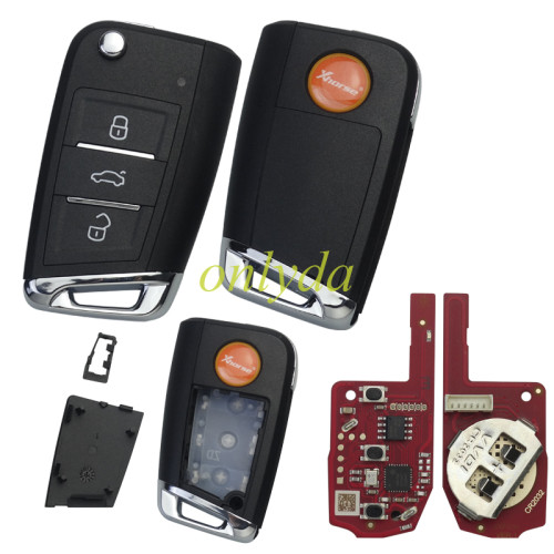 XKDM05 XHORSE  2nd Generation Wire Remote Key MQB Flip 3Buttons
