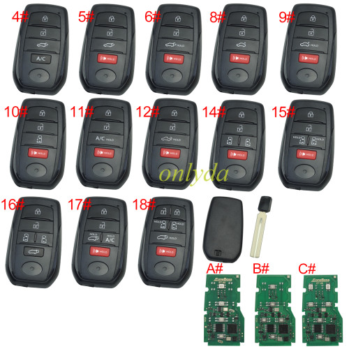 Eoneboss ET-08 universal key  for Toyota, Pls choose button