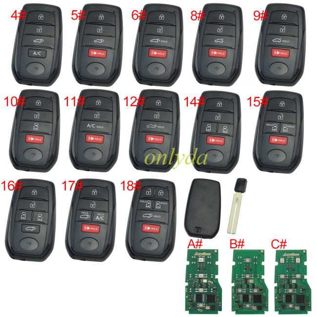 Eoneboss ET-08 universal key for Toyota, Pls choose button
