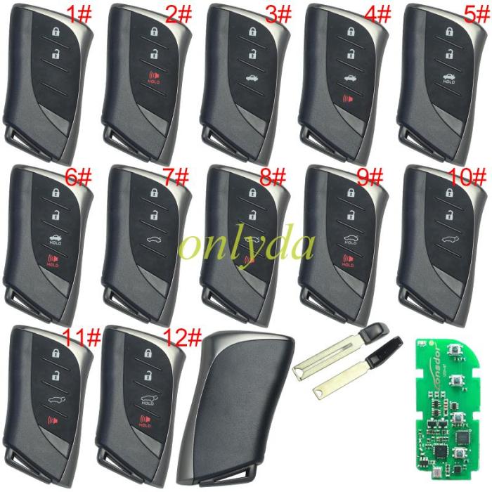 full remote key  Lonsdor LT21-07 for Lexus 8A-B6 universal smart keyplease choose the model