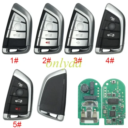 For BMW X5 Keyless 3/3+1 button remote key with original PCF7953Pchip- 315mhz/434mhz/868mhz FSK 5AF 011926-11 BMW 9337242-01 CMIIT ID:2013DJ5983 ANATEL 1277-13- 2856-CCAI13LP1140T1 FCCID:NBGIDGNG1 IC:2694A-IDGNG1 Model: IDGNG1