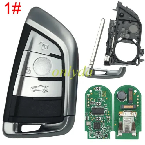For BMW  X5 keyless 3button  remote key with PCF7953P chip-434mhz FSK original pcb+aftermarket key shell