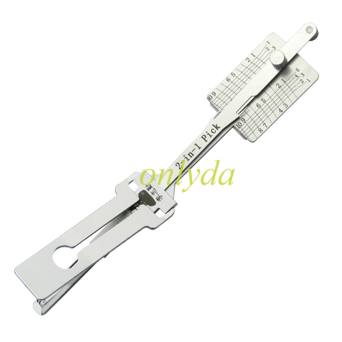 Lishi new version HU101 V.4 EXT ， special for new molded ， 2-IN-1 Lock pick, for ignition lock, door lock, and decoder,  used for Ford Focus，Land Rover Series，Volvo S40 XC60 V40 note: specical for flush door handle open . reading code need check mostly the code 1 and  code 5