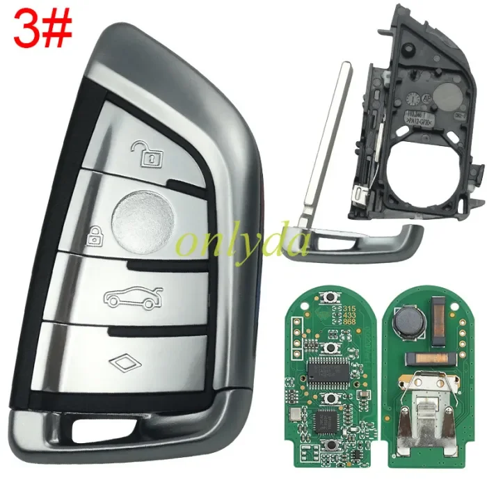 For BMW X5 Keyless 3/3+1 button remote key with original PCF7953Pchip- 315mhz/434mhz/868mhz FSK 5AF 011926-11 BMW 9337242-01 CMIIT ID:2013DJ5983 ANATEL 1277-13- 2856-CCAI13LP1140T1 FCCID:NBGIDGNG1 IC:2694A-IDGNG1 Model: IDGNG1