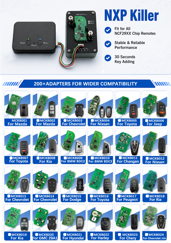 NXP Killer  MCKB Solder Free Adapter  Work With NXP Killer programmer, please choose the model