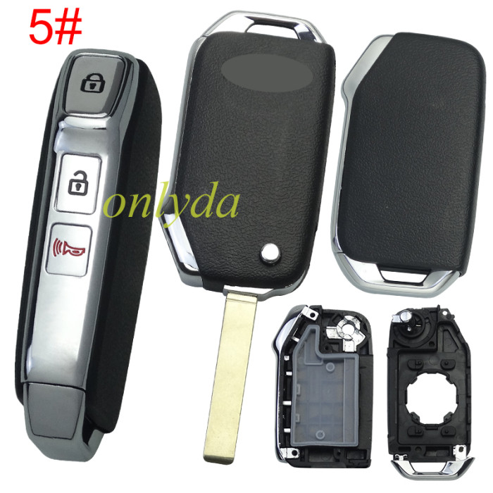 For New Kia 3 /3+1 button remote key shell with key blade with badge ， pls choose button