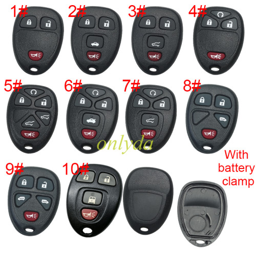 For GM Buick remote key shell with battery holder, pls choose the button