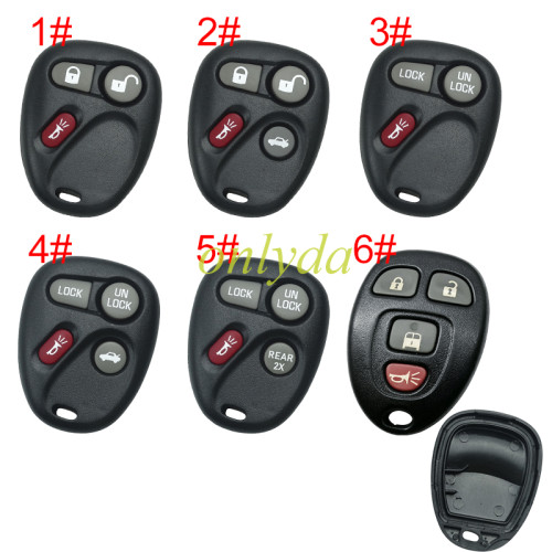 For GM Buick remote key shell, pls choose the button