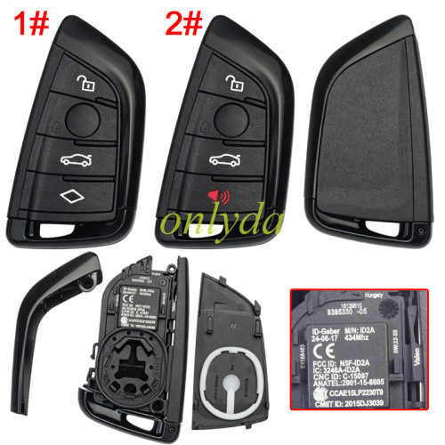 For BMW X5 4B / 3+1B replacement key shell G Chassis with metal black color, pls choose button