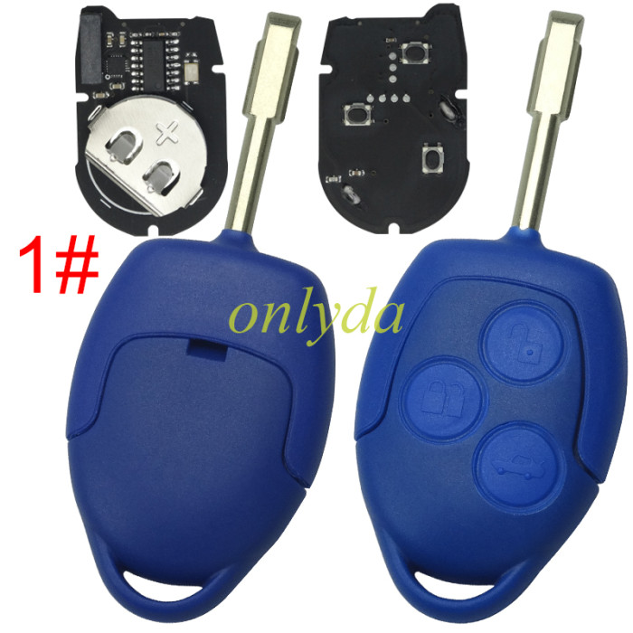 Ford Transit blue remote key with 434mhz with 4D chip FCCID:6CIT15K601 AG AG，The color of the key blade is different, and with logo or without logo ,please choose