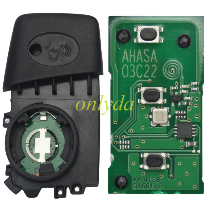 original Toyota Folding car remote key fob Chip type:TIRIS DST-AES ID8A  H-chip. 315MHz ASK model : 12BET-01 CMIIT ID: 2013DJ7605 Primarily compatible with Toyota models from 2014 onwards, including the Corolla, Levin, Camry, RAV4, and Highlander; also compatible with certain Vios and Yaris models.