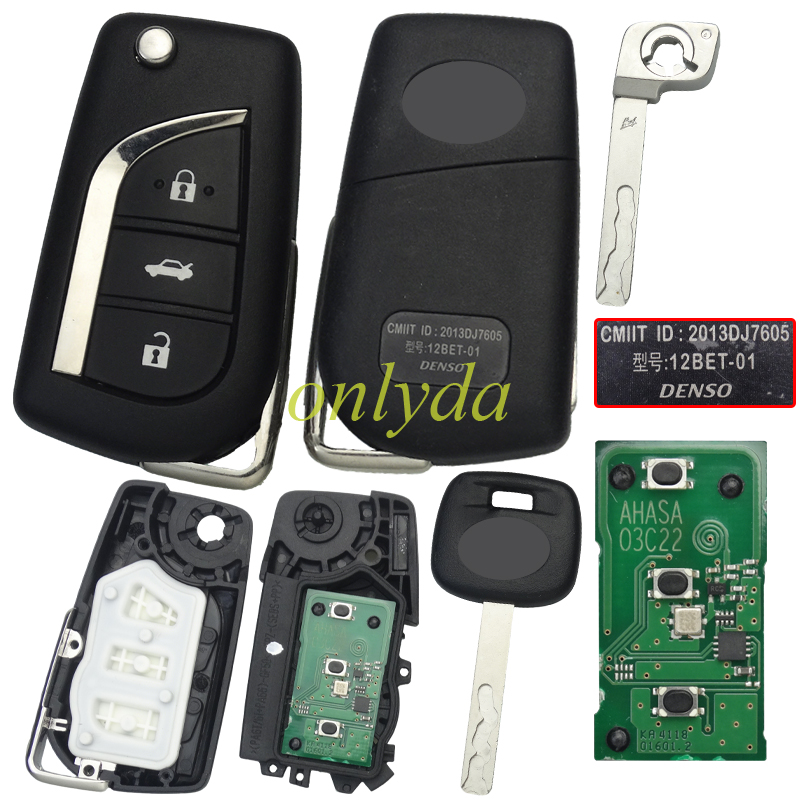 original Toyota Folding car remote key fob Chip type:TIRIS DST-AES ID8A ...