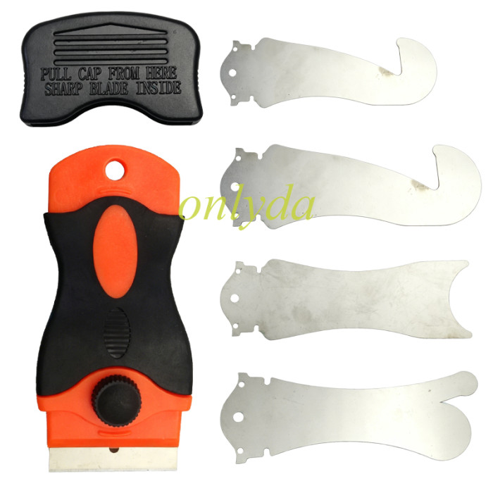 5 in 1 Auto Remote Key Shell Opening Pry Tool + Glue Remover Scraper for Locksmith Repair