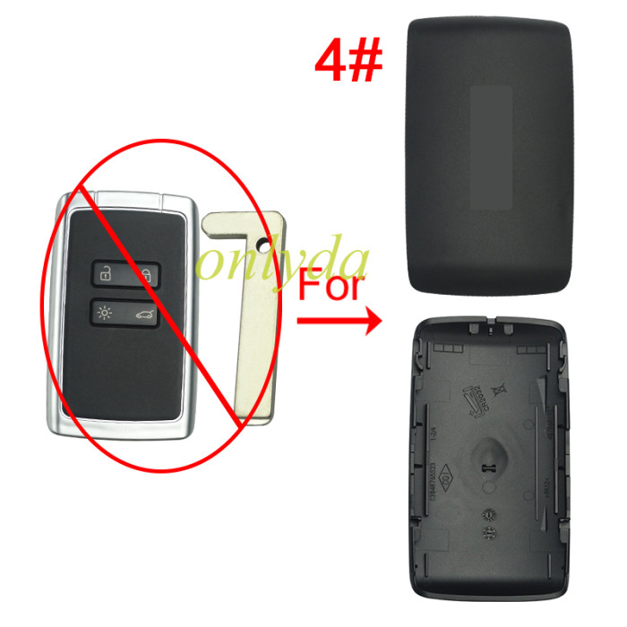 For Renault  separate back cover 【with badge】 for Renault-B30 series key shell, 1# whitel Renault badge, 2# blackRenault badge, 3# New Renault badge, 4#New Dacia badge  pls choose model