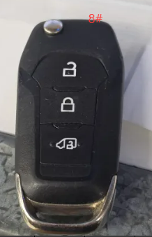 For Ford  flip remote key shell with Hu101 blade with battery clamp , with badge , pls choose button