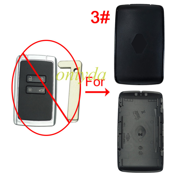 For Renault  separate back cover 【with badge】 for Renault-B30 series key shell, 1# whitel Renault badge, 2# blackRenault badge, 3# New Renault badge, 4#New Dacia badge  pls choose model