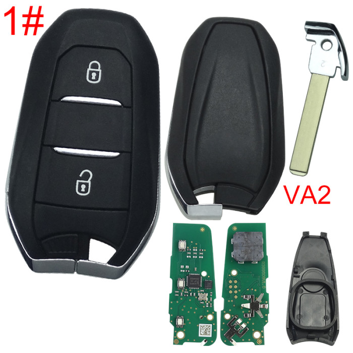 Chip model A3M05/A3M15/A3M65 All in one, Aftermarket Smart Key for Peugeot 3 Buttons / Frequency:433MHz Transponder: HITAG AES Blade VA2/HU83 / Part No:98 097 814 ZD / 98097814ZD/Keyless Go 308/3008/408/5008/ opel -Astra L/ Corsa F Citroen C4 CACTUS / PICASSO/C3