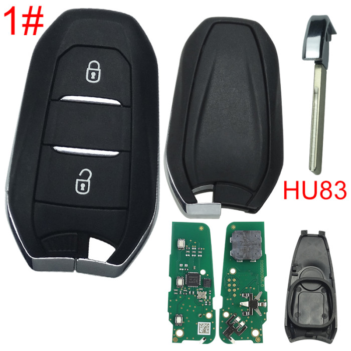Chip model A3M05/A3M15/A3M65 All in one, Aftermarket Smart Key for Peugeot 3 Buttons / Frequency:433MHz Transponder: HITAG AES Blade VA2/HU83 / Part No:98 097 814 ZD / 98097814ZD/Keyless Go 308/3008/408/5008/ opel -Astra L/ Corsa F Citroen C4 CACTUS / PICASSO/C3