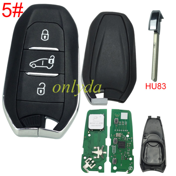 Chip model : A3M15 Aftermarket Smart Key for Peugeot 3 Buttons / Frequency:433MHz   Transponder: HITAG AES 4A  Blade VA2/HU83 /   Part No: 98 097 814 ZD / 98097814ZD / Keyless Go 308/3008/408/5008/ opel -Astra L / Corsa F Citroen C4 CACTUS / PICASSO / C3