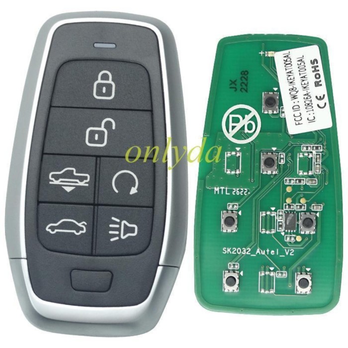 5pcs/lot Free shipping from HK AUTEL MAXIIM IKEY Standard Style IKEYAT006AL 6 Buttons Independent Smart Key (Air Suspension/ Remote Start)