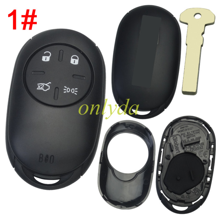 For  Fiat 4 button remtoe key blank with badge , pls choose button