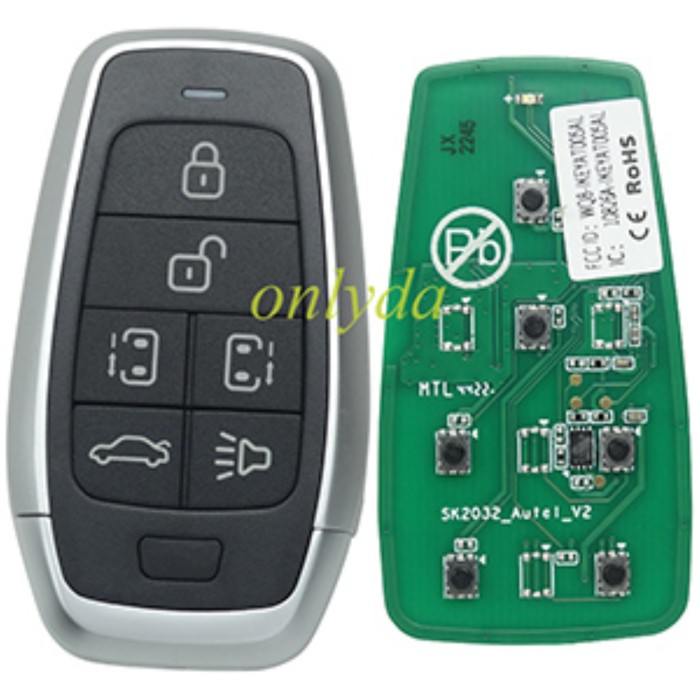 5pcs/lot Free shipping from HK AUTEL MAXIIM IKEY Standard Style IKEYAT006BL 6 Buttons Independent Smart Key (Left Door/ Right Door/ Trunk)