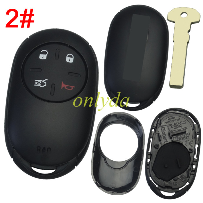 For  Fiat 4 button remtoe key blank with badge , pls choose button