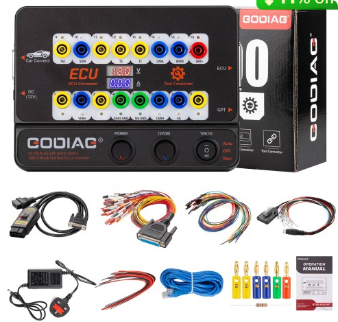 2026 GODIAG GT100 PLUS GPT ENET DOIP 24V-12V AUTO TOOLS OBD II Break Out Box ECU Connector