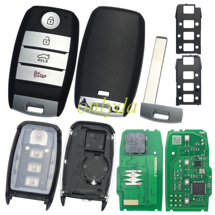 Kia 3+1button remote key with 433MHZ with ID8A chip  PN:95440-H9100