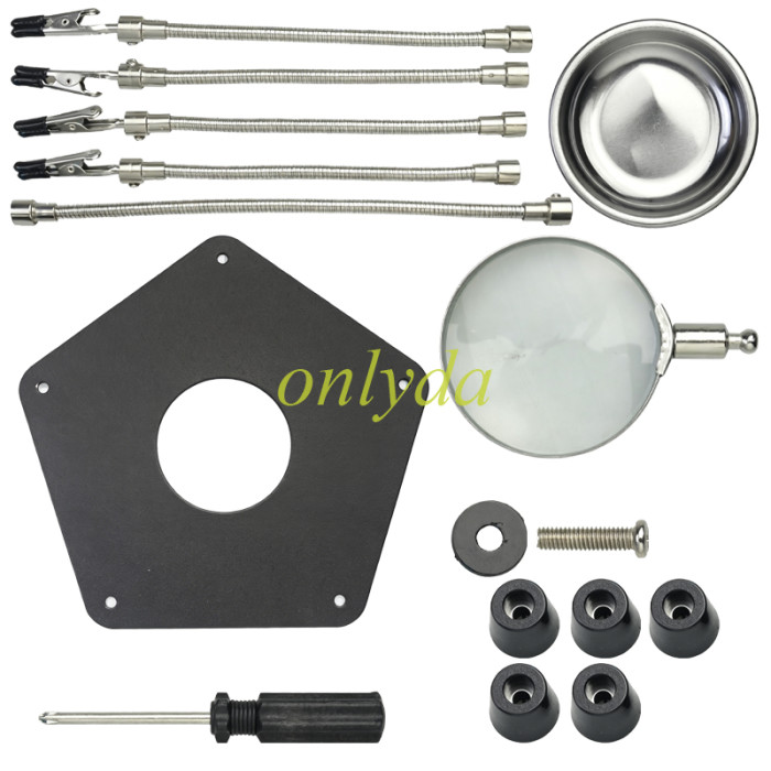 4-Arm Helping Hands Soldering Station with Metal Base & Magnifying Glass