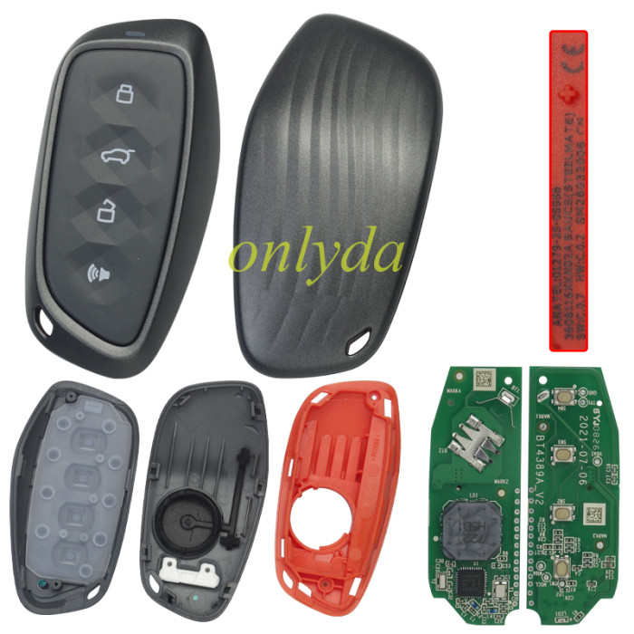 New original smart key for Haval, ID47 chip 434MHz 4 buttons, for F7 2024- H3 2023- H5 2024- H9 2024-
