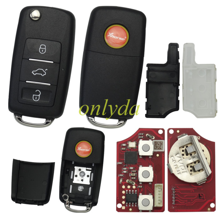 XHORSE XKB512EN 2ndGeneration Wire Remote Key VW B5 Flip 3 Buttons