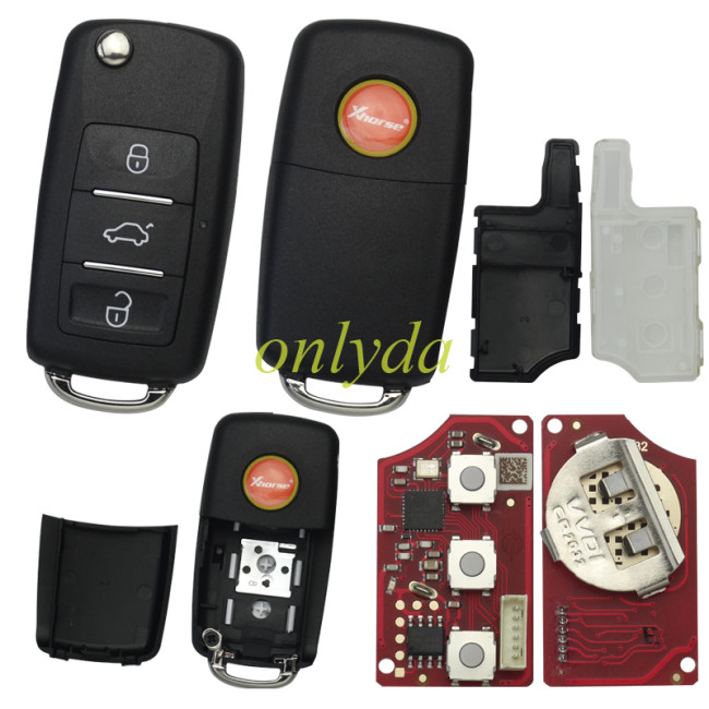 XHORSE XKB512EN 2ndGeneration Wire Remote Key VW B5 Flip 3 Buttons