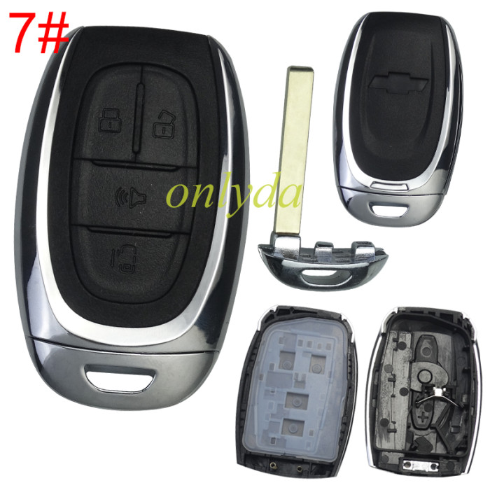 For Chevrolet replacement key shell 【 with cross badge with thin blade】, pls choose button