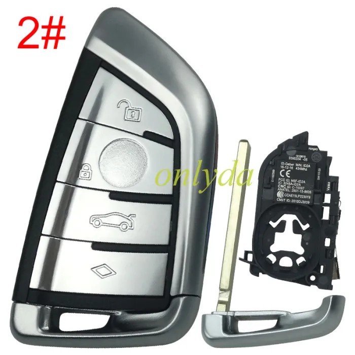 BMW X5 3+1/4 button Keyless remote key shell, pls choose button