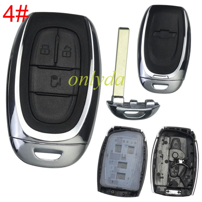 For Chevrolet replacement key shell 【 with cross badge with thin blade】, pls choose button