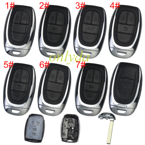 For Chevrolet replacement key shell  with cross badge with thin blade, pls choose button