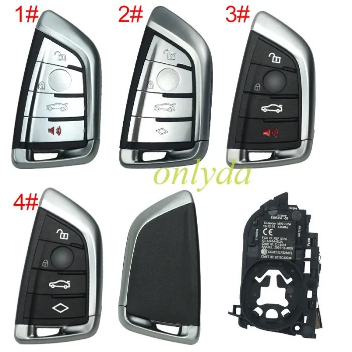 BMW X5 3+1/4 button Keyless remote key shell, pls choose button