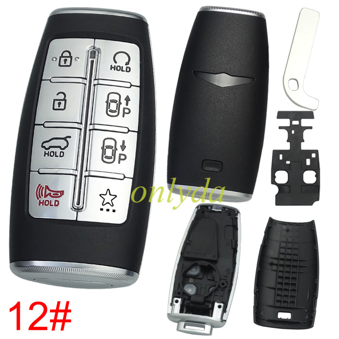 For Hyundai  remote key shell with  badge ， pls choose button