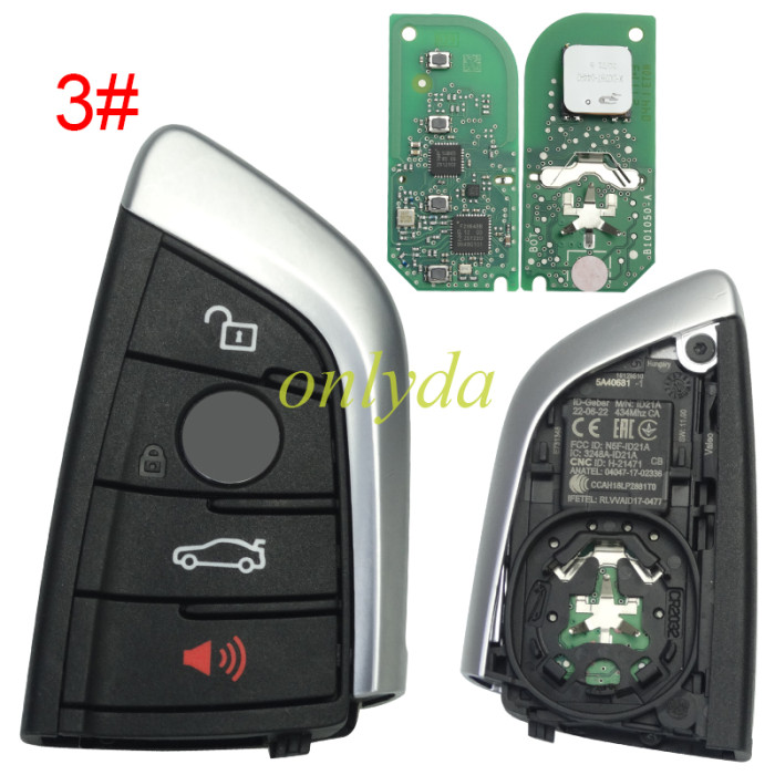 OEM PCB+ Aftermarket shell/ BMW Remote Suitable for BMW  BDC3 G Classis smart remote control key 4/3+1 button key With UWB COMFORT Entrance， FCC ID: N5F-ID21A IC 3248A-ID21A 434MHZ 49 Chip,