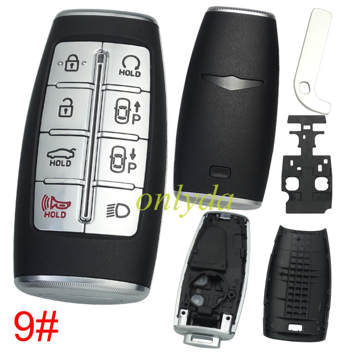 For Hyundai  remote key shell with  badge ， pls choose button