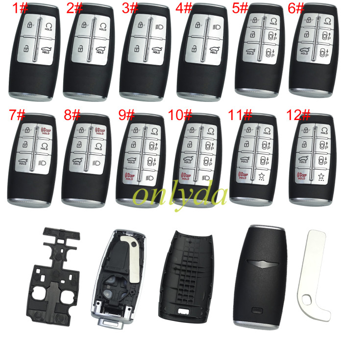 For Hyundai  remote key shell with  badge ， pls choose button