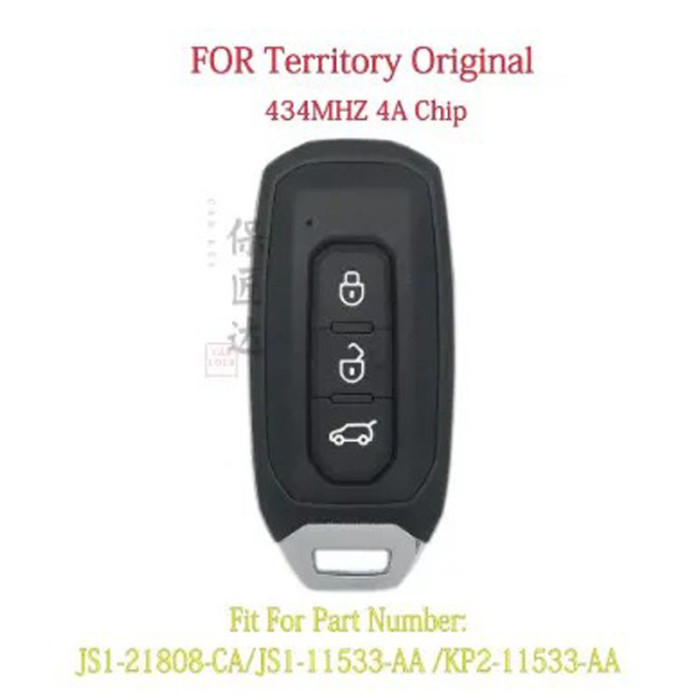 original Smart Key For New Ford Territory 2020 3button with 4A CHIP    Frequency:434MHz Fit For Part Number: JS1-21808-CA/JS1-11533-AA/KP2-11533-AA