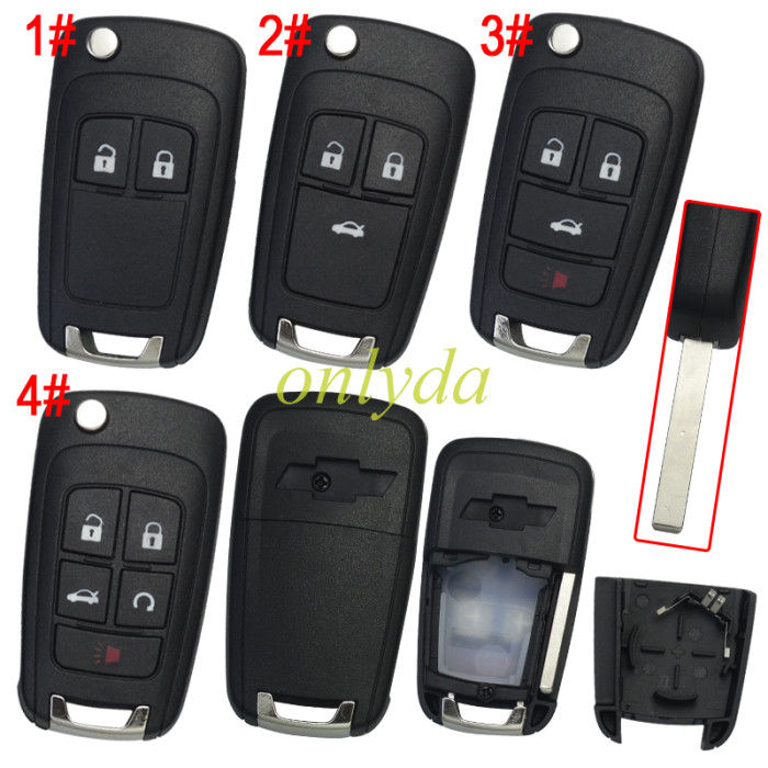 For Chevrolet remote key shell with cross badge, pls choose the button