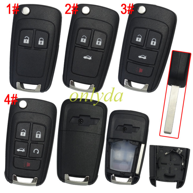 For Chevrolet remote key shell with cross badge, pls choose the button