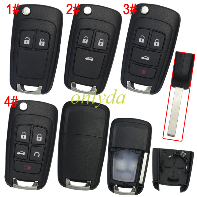 For Chevrolet/Opel/ Buick remote key shell without badge, pls choose the button