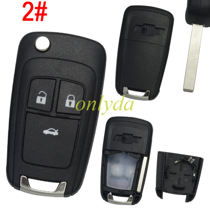 For Chevrolet remote key shell with cross badge, pls choose the button