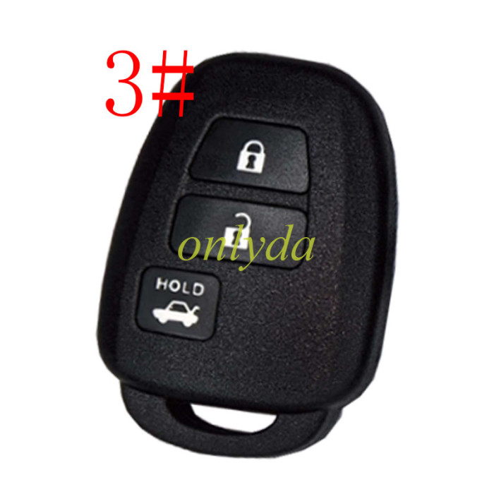 Stronger version for Toyota remote key shell with badge, pls choose the model