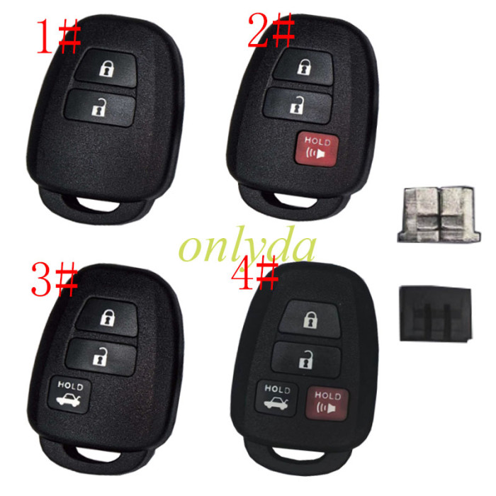 Stronger version for Toyota remote key shell with badge, pls choose the model